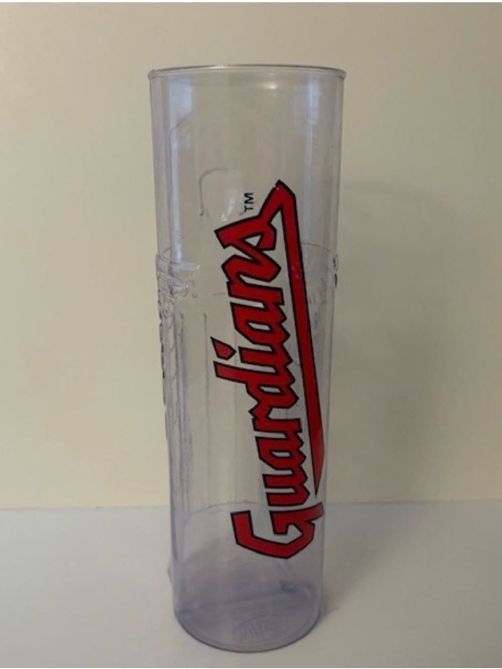 Clear 'Cleveland Guardians' Tall Plastic Tumbler — Red Logo